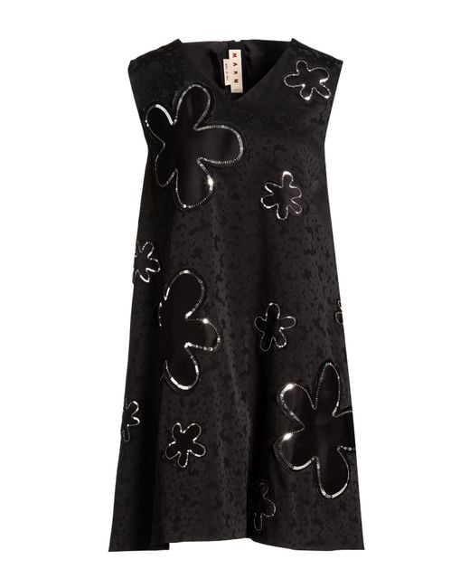 Marni Black Mini Dress Acetate, Silk