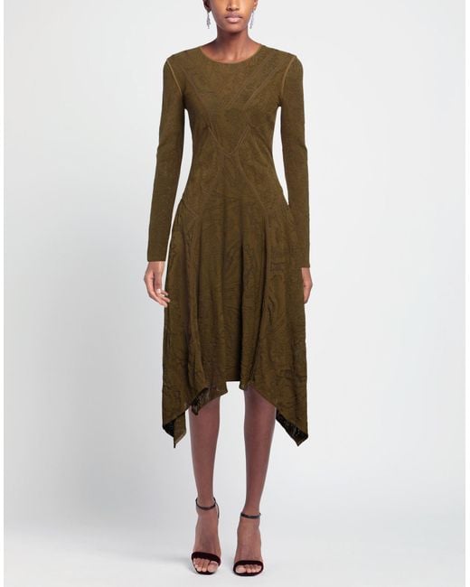 High Green Midi Dress