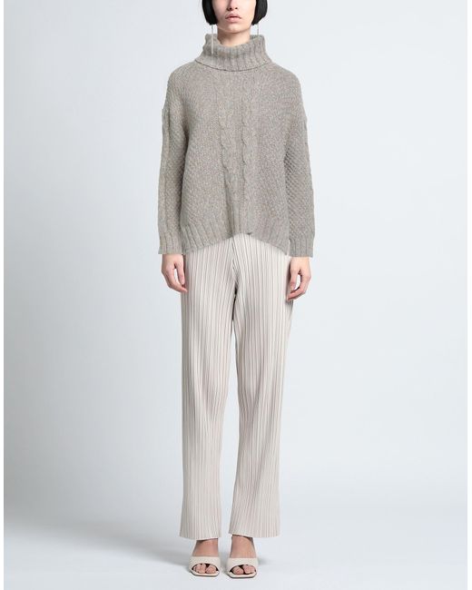 Aragona Gray Turtleneck Alpaca Wool, Merino Wool