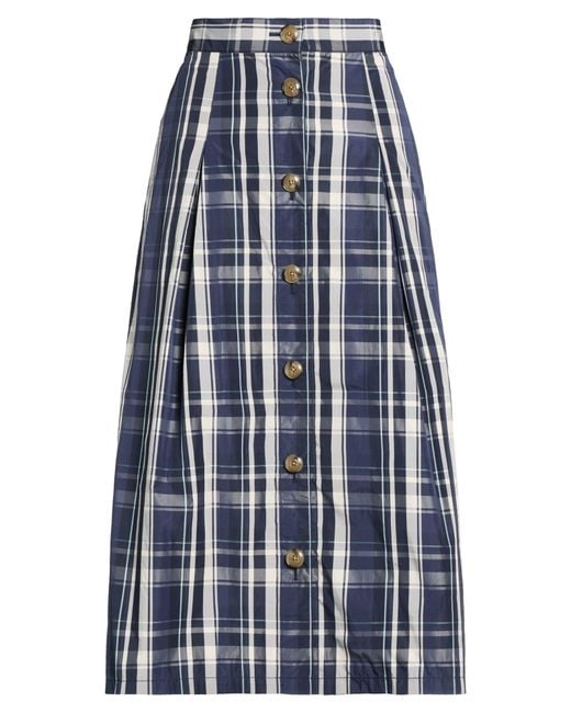 Beams Plus Blue Midi Skirt Polyester