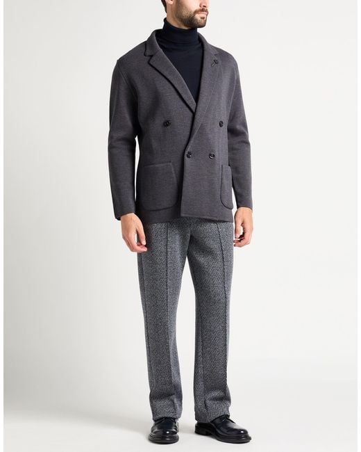 Lardini Black Blazer Virgin Wool for men