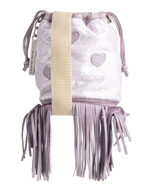 Caterina Lucchi White Lilac Cross-Body Bag Textile Fibers