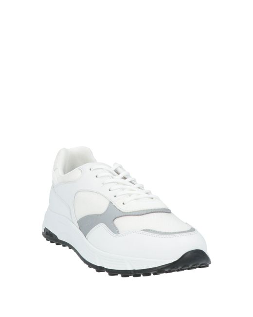 Hogan White Sneakers Textile Fibers, Leather for men