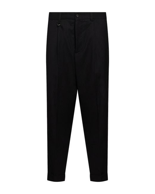 Paolo Pecora Black Pants Polyester, Viscose, Elastane for men