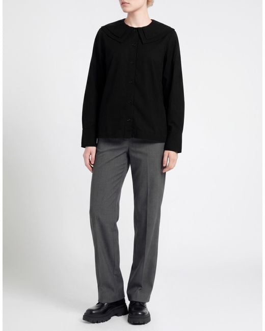 Ganni Black Shirt Organic Cotton