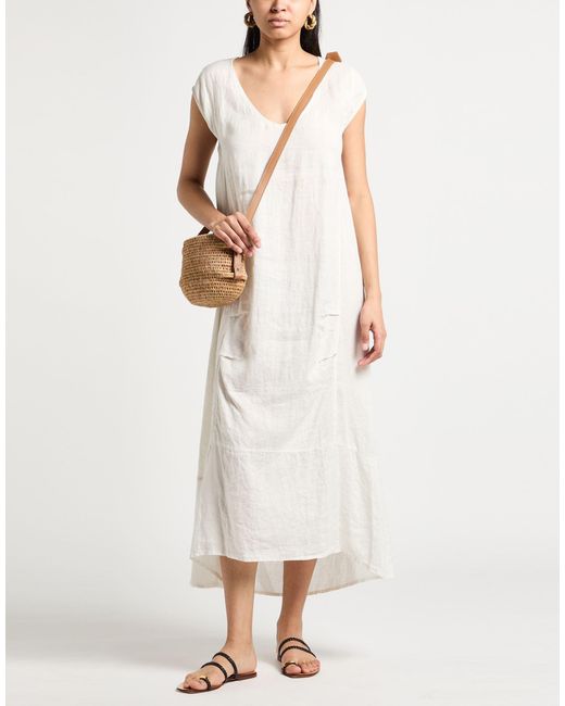 Crossley White Midi Dress Linen