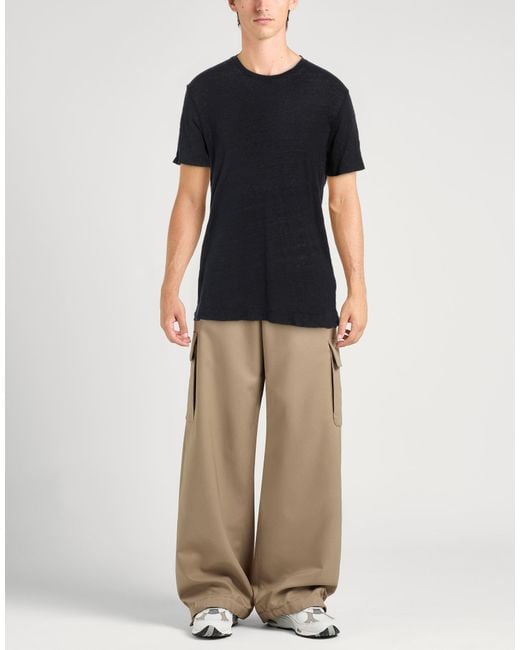 Boglioli Black Midnight T-Shirt Linen for men
