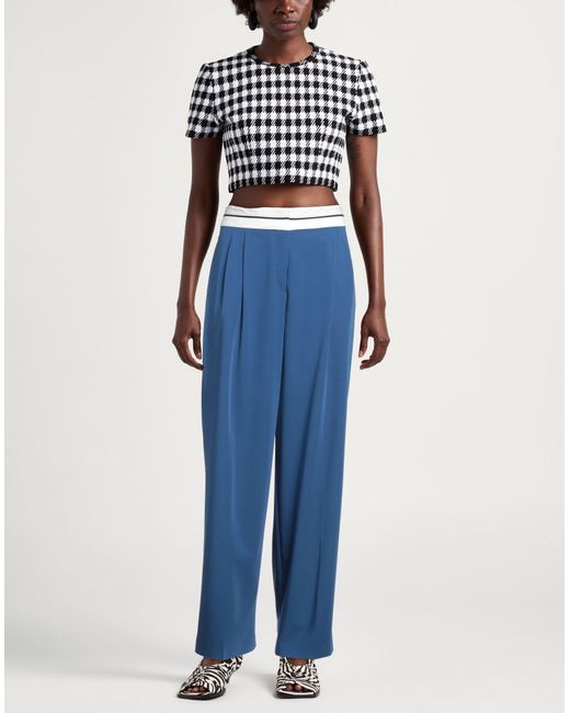 HUGO Blue Pants Viscose, Polyester, Recycled Polyester, Elastane