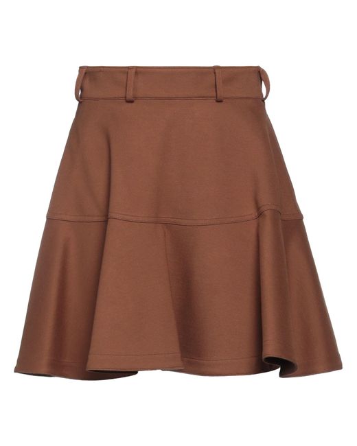 NINA 14.7 Brown Mini Skirt Viscose, Polyamide, Elastane