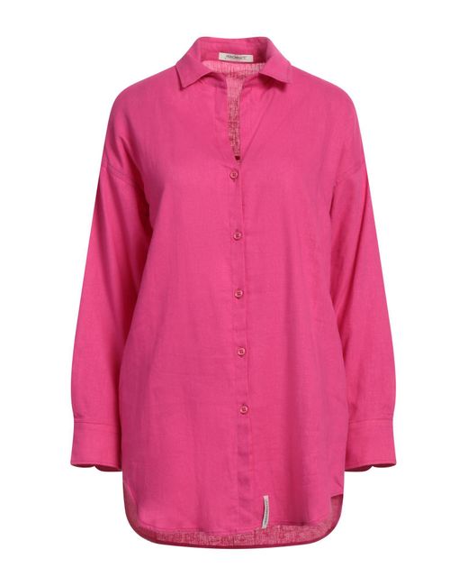 hinnominate Pink Fuchsia Shirt Linen, Viscose