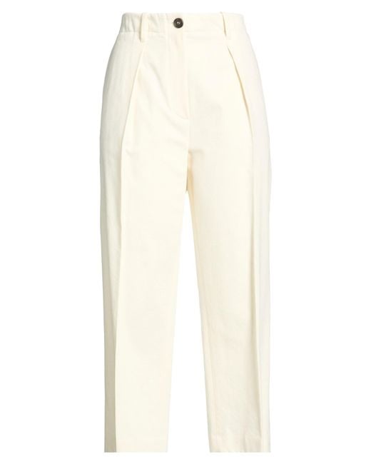 Brunello Cucinelli White Jeans Cotton, Wool, Polyester
