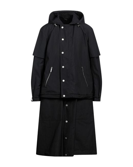 44 Label Group Black Overcoat & Trench Coat for men