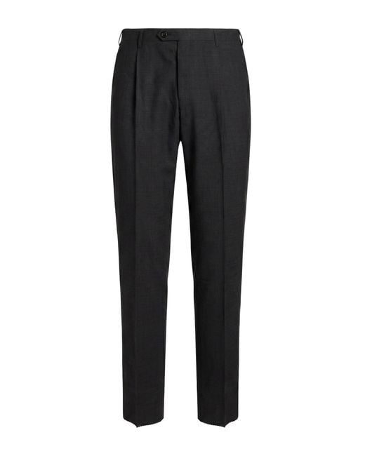 Corneliani Black Pants Virgin Wool, Elastane for men