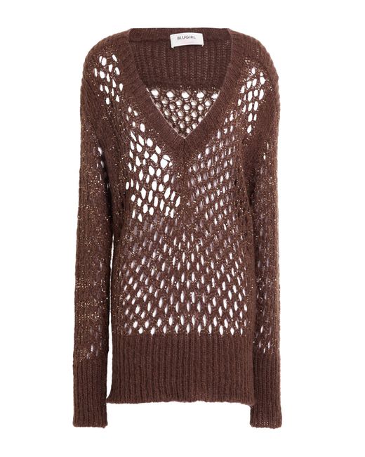 Blugirl Blumarine Brown Chocolate Sweater Polyamide, Acrylic, Polyester, Mohair Wool