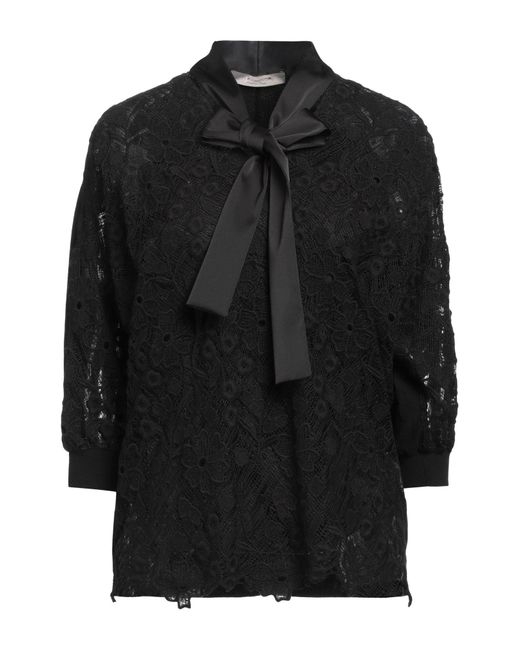 D.exterior Black Top Merino Wool, Polyester, Cotton