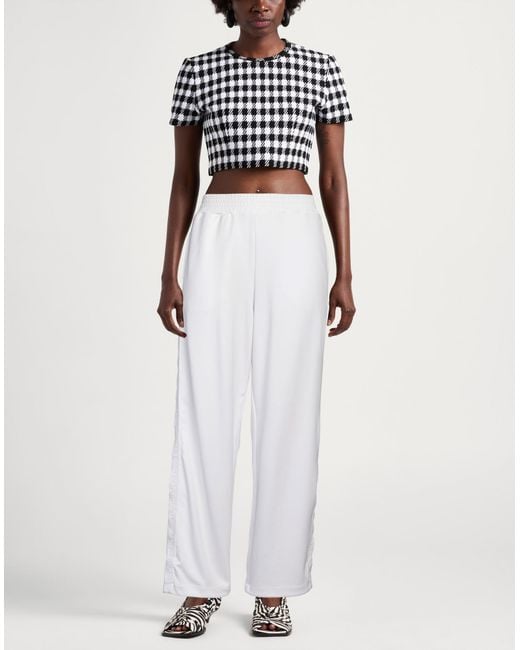 hinnominate White Pants Polyester, Modal, Elastane