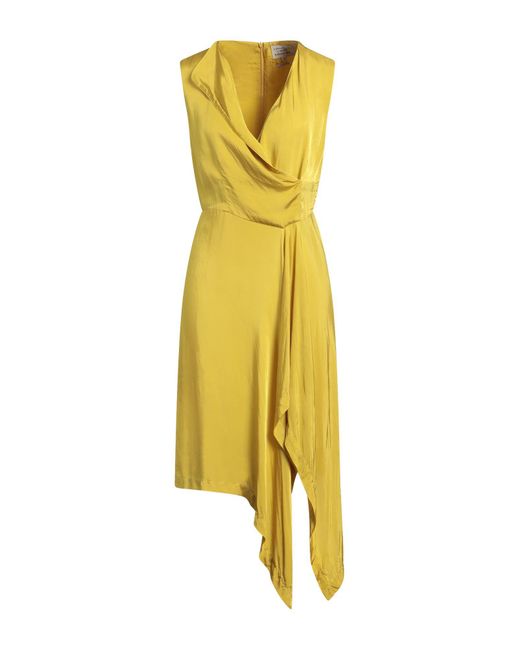 ALESSIA SANTI Yellow Midi-Kleid