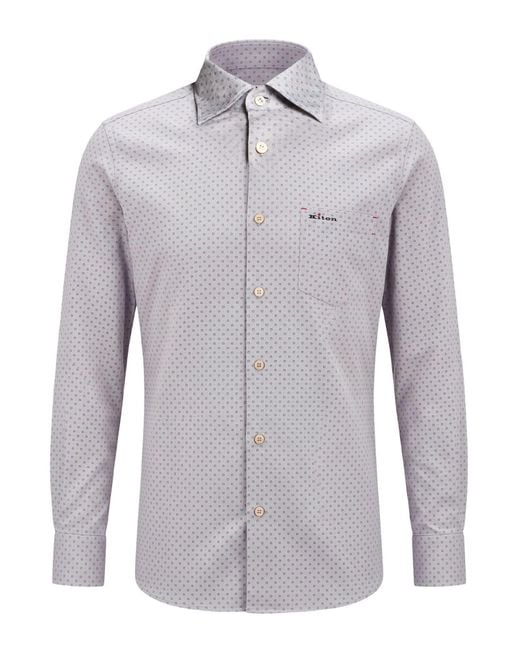 Kiton Blue Shirt Cotton for men