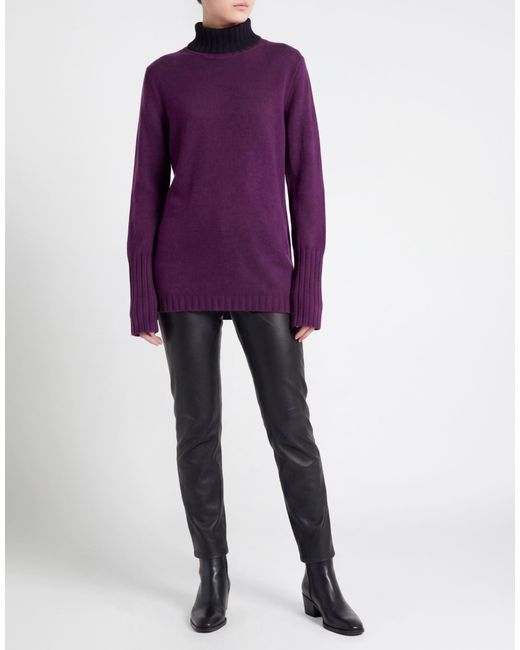Riccardo Forconi Purple Turtleneck Virgin Wool, Cashmere