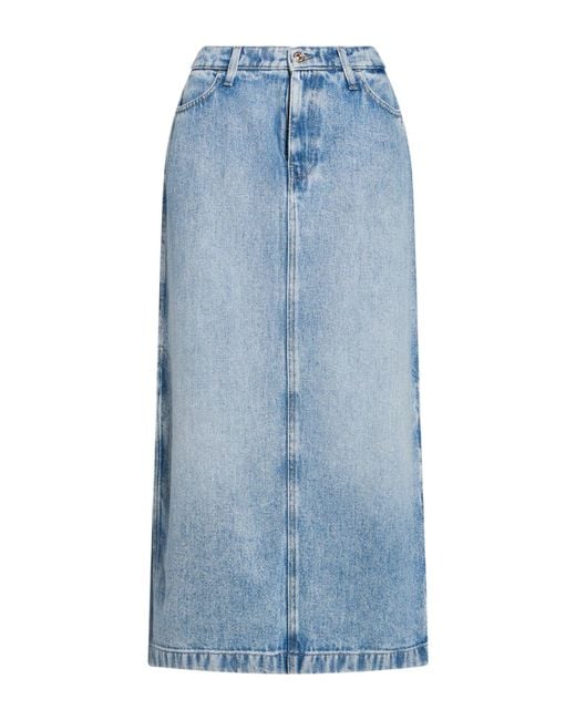 7 For All Mankind Blue Denim Skirt Lyocell