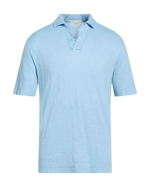 FILIPPO DE LAURENTIIS Blue Polo Shirts for men