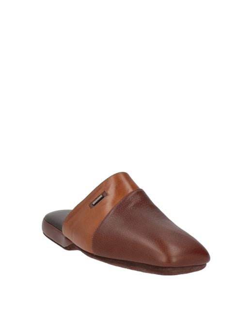 Moreschi Brown House Slipper Leather for men