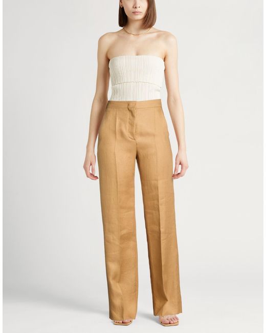 Max Mara Natural Pants Linen