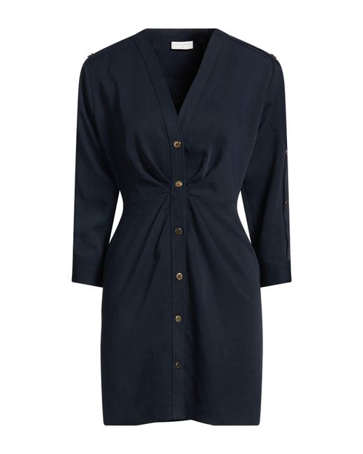 Sandro Blue Midnight Mini Dress Polyester