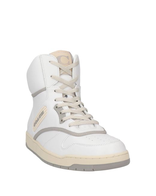 Coach white leather sneakers deals