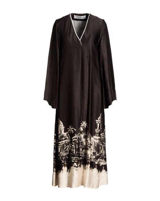 Shirtaporter Black Midi Dress Viscose