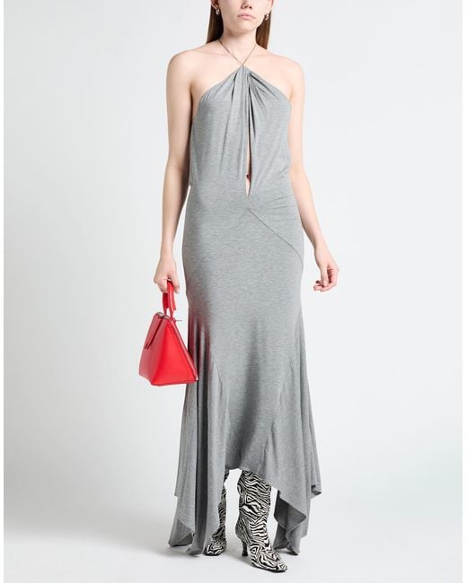 The Attico Gray Maxi Dress Viscose, Elastane