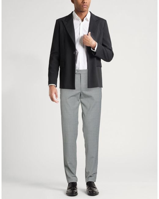 Brian Dales Gray Pants Polyester, Wool, Elastane for men
