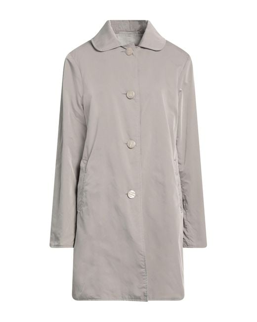 Jan Mayen Gray Overcoat & Trench Coat Polyester