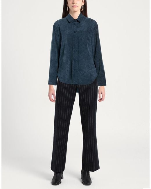 Soallure Blue Shirt Polyester, Elastane