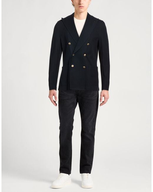 Paoloni Blue Midnight Blazer Cotton for men