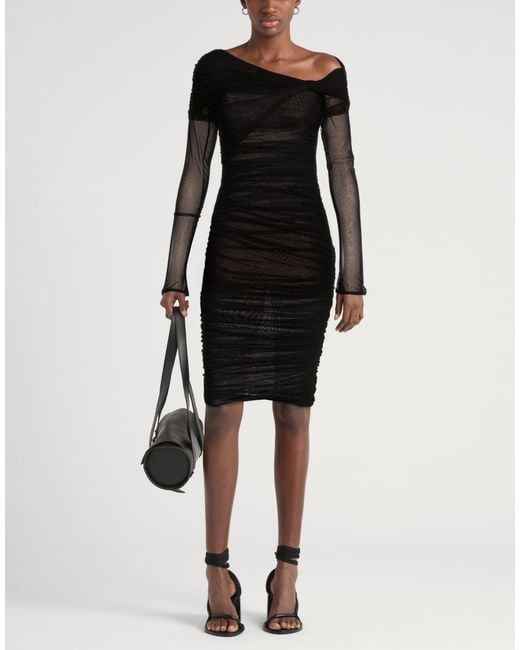 Mugler Black Mini Dress Polyacrylic, Elastane