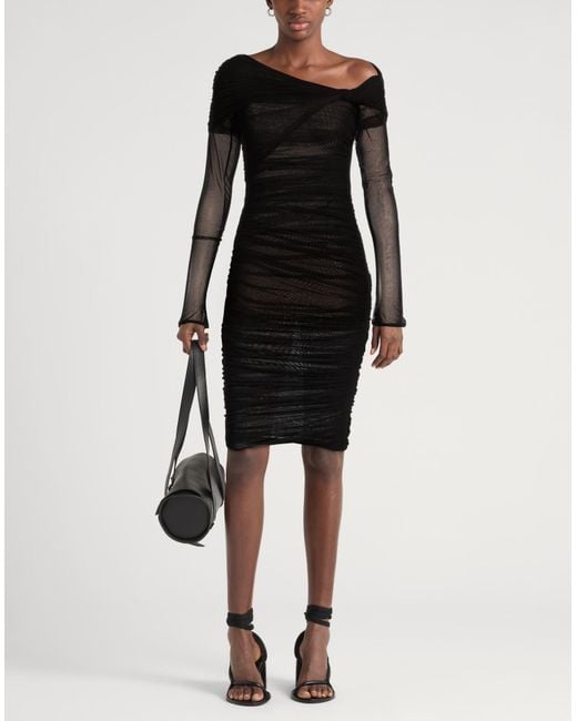 Mugler Black Mini Dress Polyacrylic, Elastane