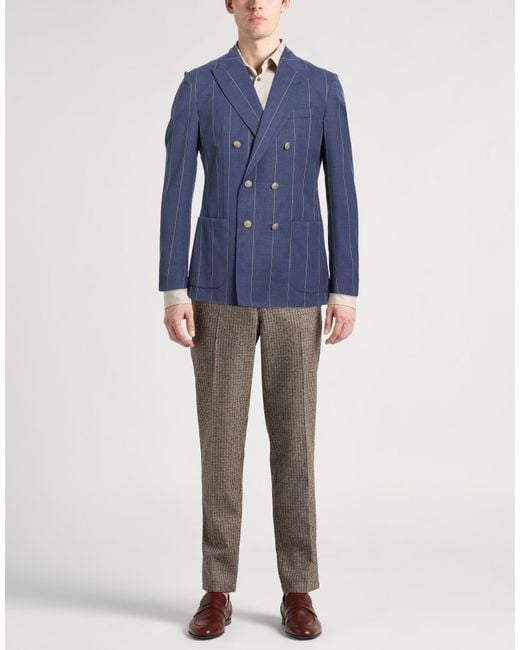 Eleventy Blue Blazer Wool, Elastane for men
