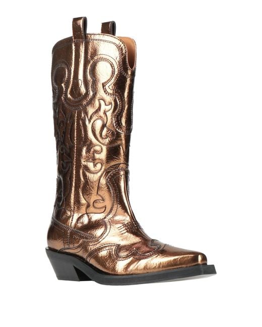 Ganni Brown Boot Synthetic Material