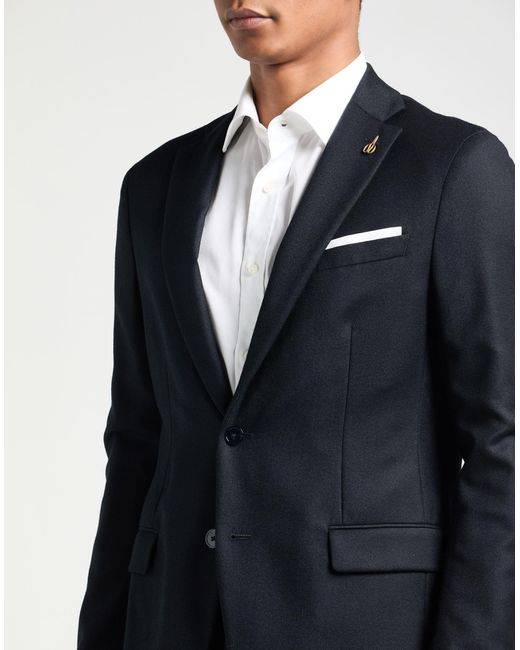 Paoloni Blue Midnight Suit Virgin Wool for men