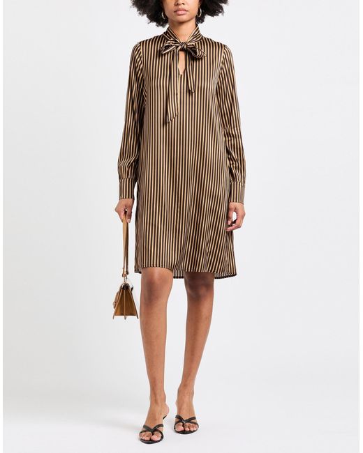 Shirtaporter Brown Mini Dress Viscose, Elastane