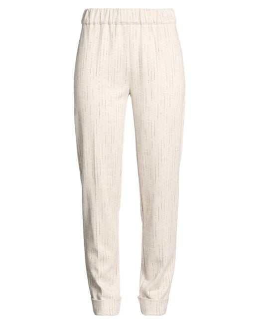D.exterior Natural Pants Viscose, Cotton, Polyester, Polyamide, Elastane