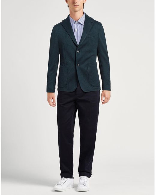 Takeshy Kurosawa Blue Blazer Polyester, Viscose, Elastane for men
