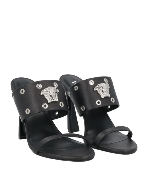 Versace Black Sandals Leather