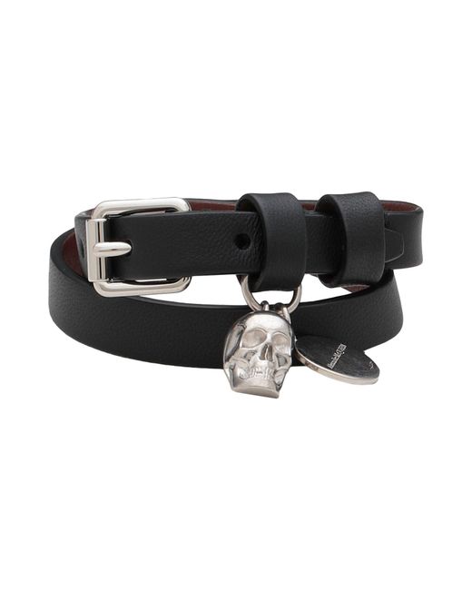 Alexander McQueen Black Bracelet Soft Leather