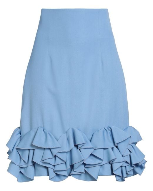 Rochas Blue Midi Skirt