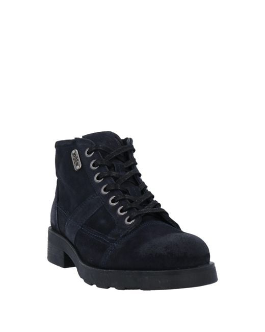O.x.s. Blue Ankle Boots Soft Leather for men
