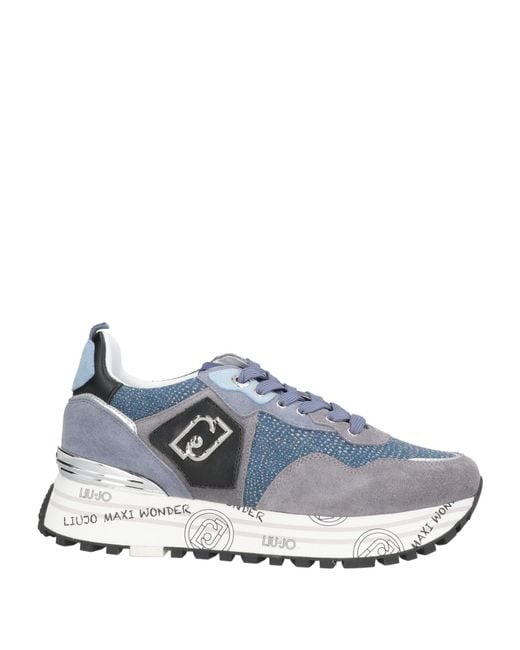 Liu Jo Blue Sneakers Leather, Textile Fibers
