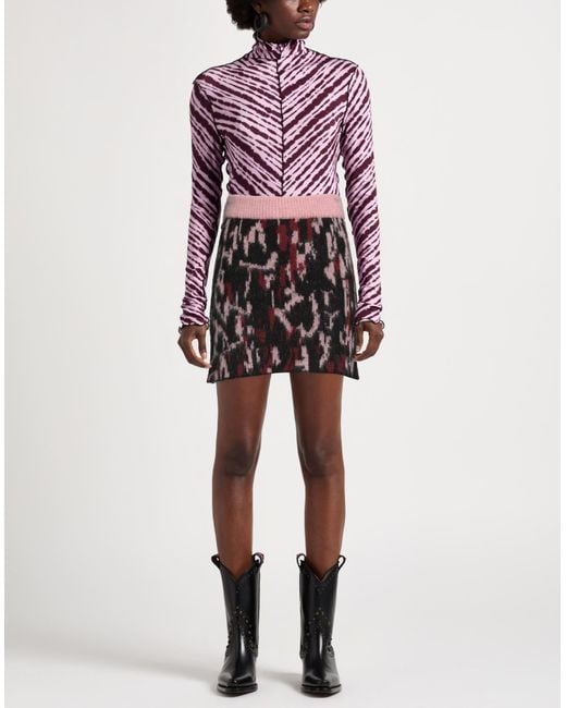 Gaelle Paris Black Mini Skirt Recycled Acetate, Polyamide, Mohair Wool