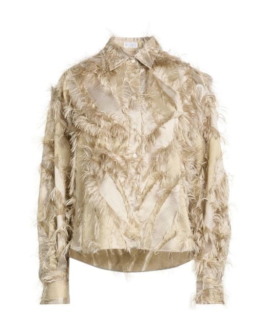 Brunello Cucinelli Natural Shirt Polyester, Cotton, Silk
